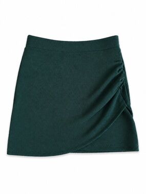 NWOT SHEIN Green Ruched Gathered Mini Skirt